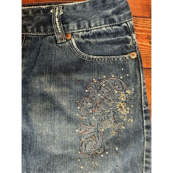 Vintage American Eagle Rhinestone Mini-Skirt Size 4 - Picture 7 of 13